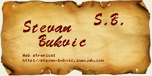 Stevan Bukvić vizit kartica